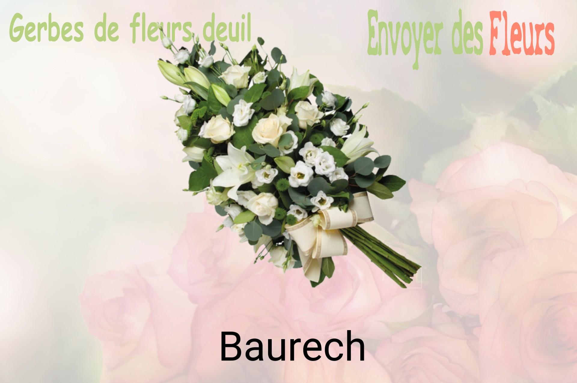 Gerbe de fleurs de deuil livrée à Baurech